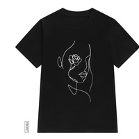 Cute Rose Flower Art Print Short Sleeve Shirt T-shirt Tee Top Kawaii Korean Japanese Harajuku Chinese Retro Streetwear Aesthetic Fashion - Thumbnail 2