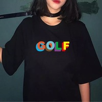Cute Golf 90s Graphic Print Short Sleeve Shirt T-shirt Tee Top Kawaii Korean Japanese Harajuku Chinese Retro Streetwear Aesthetic Fashion - Thumbnail 1