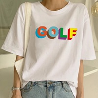 Cute Golf 90s Graphic Print Short Sleeve Shirt T-shirt Tee Top Kawaii Korean Japanese Harajuku Chinese Retro Streetwear Aesthetic Fashion - Thumbnail 4