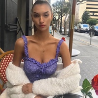 Cute Summer Fit Flare Sexy Flower Print Button Dress Kawaii Korean Japanese Harajuku Chinese Retro Streetwear Aesthetic Fashion - Thumbnail 3