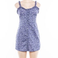 Cute Summer Fit Flare Sexy Flower Print Button Dress Kawaii Korean Japanese Harajuku Chinese Retro Streetwear Aesthetic Fashion - Thumbnail 6