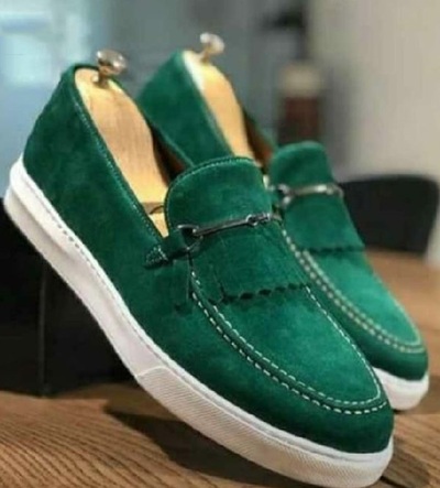 Men's loafer, Modern loafer, Men's loafer, Handmade loafer, Green shoe
