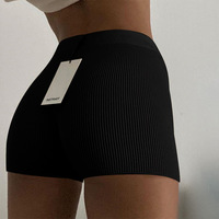 Solid Color Knit Shorts - Thumbnail 1