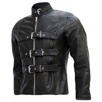 Handmade men's vintage arts men's black biker pure leather jacket motorcycle racer - Thumbnail 2