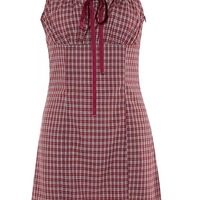 Cute Plaid Checkered A-line Spaghetti Strap Bow Summer Short Dress Kawaii Korean Japanese Harajuku Chinese Retro Streetwear Aesthetic Fashion - Thumbnail 5