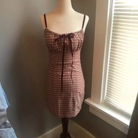 Cute Plaid Checkered A-line Spaghetti Strap Bow Summer Short Dress Kawaii Korean Japanese Harajuku Chinese Retro Streetwear Aesthetic Fashion - Thumbnail 6