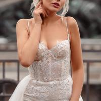Marvelous Mermaid Sweetheart Spaghetti Straps Lace Wedding Dresses with Tulle - Thumbnail 2