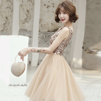 Cute tulle sequins short prom dress party dress - Thumbnail 3