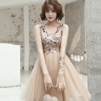 Cute tulle sequins short prom dress party dress - Thumbnail 5