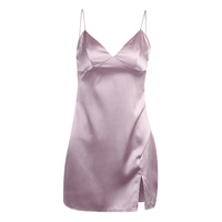 Sling Slim Solid Color Sexy Sleeveless Dress - Thumbnail 3