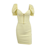 Women'S Sexy Fashion Zipper Short Sleeve Hip Dress - Thumbnail 3