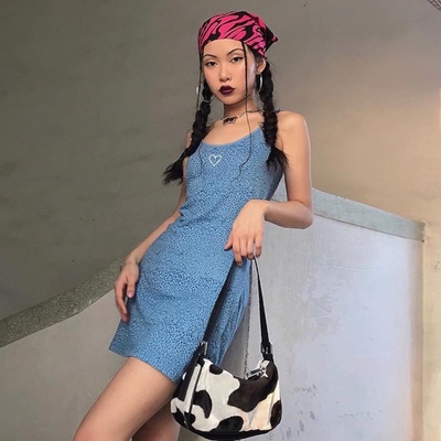 Cute Heart Shape Leopard Spaghetti Strap Mini Bodycon Dress Kawaii Korean Japanese Harajuku Chinese Retro Streetwear Aesthetic Fashion