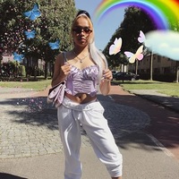 Cute Sexy Purple Silk V Neck Ruffled Blouse Crop Top Shirt Tee T-shirt Kawaii Korean Japanese Harajuku Chinese Retro Streetwear Aesthetic Fashion - Thumbnail 4