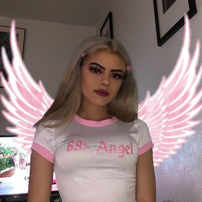 Cute sexy angel pink cartoon crop top short sleeve shirt tee t-shirt kawaii korean japanese harajuku chinese retro streetwear aesthetic fashion