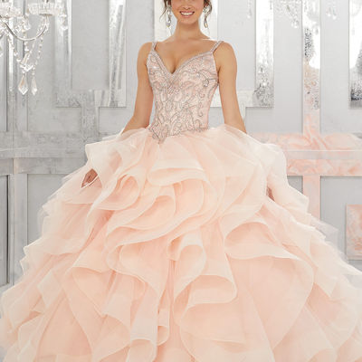 Ball gown sweetheart blush organza quinceanera dresses with beading sweet 16 dress