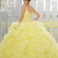 Ball Gown Sweetheart Blush Organza Quinceanera Dresses with Beading Sweet 16 Dress - Thumbnail 3