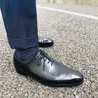 Men's Handmade Pure Leather Black Colour Whole Cut Brogue Lace Up Formal Shoes - Thumbnail 4