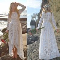 Boho Long Sleeves Wedding Dresses Bridal Gowns - Thumbnail 1