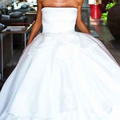 Strapless hi low wedding dresses bridal gown - Thumbnail 3