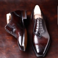 Handmade Ox Blood Colour Leather Lace Up Stylish Quarter Brogues Shoes For Men's - Thumbnail 4