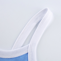 Cute Sexy Flower Rose Color Contrast Crop Top Camisole Shirt Tee T-shirt E-Girl Kawaii Korean Japanese Harajuku Chinese Retro Streetwear Aesthetic  - Thumbnail 3