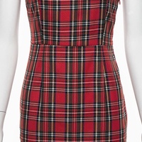 Cute Sexy Red Plaid Checkered Mini Dress Party Bodycon E-Girl Kawaii Korean Japanese Harajuku Chinese Retro Streetwear Aesthetic  - Thumbnail 7