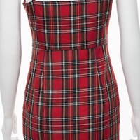 Cute Sexy Red Plaid Checkered Mini Dress Party Bodycon E-Girl Kawaii Korean Japanese Harajuku Chinese Retro Streetwear Aesthetic  - Thumbnail 9
