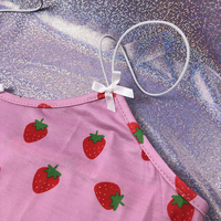 Cute Strawberry Fruit Spaghetti Strap Crop Top Camisole Shirt Tee T-shirt E-Girl Kawaii Korean Japanese Harajuku Chinese Retro Streetwear Aesthetic  - Thumbnail 9