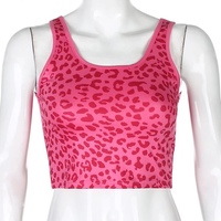 Cute Leopard Print 90s Goth Tank Crop Top Camisole Shirt Tee T-shirt E-Girl Kawaii Korean Japanese Harajuku Chinese Retro Streetwear Aesthetic  - Thumbnail 4