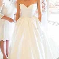 Simple A-Line Sweetheart Satin Wedding Dresses with Pockets - Thumbnail 1