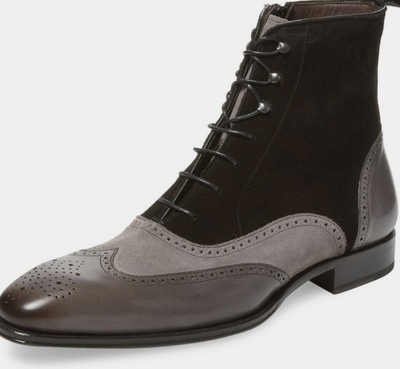 Elegant New Grey Black Handmade Leather Suede Formal Boot,Hiking Adult Boot For Men
