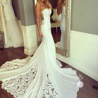 Mermaid Sexy Wedding Dress, Spaghetti Straps Wedding Dresses, Bridal Dress Wedding Gown，582 - Thumbnail 1