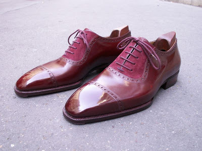 New Handmade Men Maroon Cap Toe Oxford Leather Suede Shoes