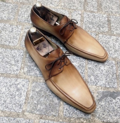 New Handmade Mens Rusting Color Customize Narrow Toe Dress Up Lace Up Shoes