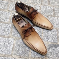New Handmade Mens Rusting Color Customize Narrow Toe Dress Up Lace Up Shoes - Thumbnail 4