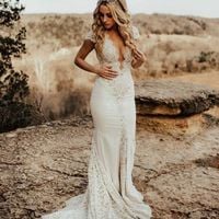 Rustic Mermaid Wedding Dress, Sexy Wedding Dress, Long Bridal Dress Wedding Gown,589 - Thumbnail 1