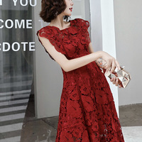 Cute lace flowers short prom dress homecoming dress - Thumbnail 1