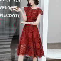 Cute lace flowers short prom dress homecoming dress - Thumbnail 5