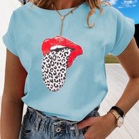 Printed Short Sleeve Round Neck T-Shirt - Thumbnail 2