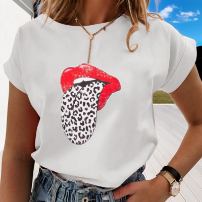 Printed Short Sleeve Round Neck T-Shirt