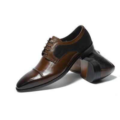 Men's Handmade Brown Black Leather Lace Up Formal Oxfords Shoes For Men's