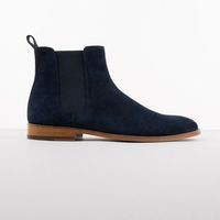 Bespoke Ankle Blue Chelsea Boot, Suede Boot For Men's - Thumbnail 1