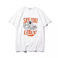 Cute Grim Reaper Death Cartoon Print Goth Short Sleeve Shirt Tee T-shirt E-Girl Kawaii Korean Japanese Harajuku Chinese Retro Streetwear Aesthetic - Thumbnail 1