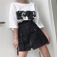 Cute Goth Punk High Waist Belt Skirt E-Girl Kawaii Korean Japanese Harajuku Chinese Retro Streetwear Aesthetic - Thumbnail 6