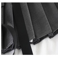 Cute Black Safari Kpop High Waisted Pleated Mini Skirt Goth Punk E-Girl Kawaii Korean Japanese Harajuku Chinese Retro Streetwear Aesthetic - Thumbnail 4