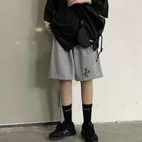 Cute Alien Casual Loose Boyfriend Bike Jogger Shorts Goth Punk E-Girl Kawaii Korean Japanese Harajuku Chinese Retro Streetwear Aesthetic - Thumbnail 3