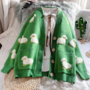 Cute Knitted Loose Cartoon Cardigan-3