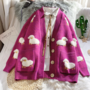 Cute Knitted Loose Cartoon Cardigan-4