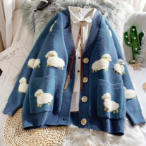 Cute Knitted Loose Cartoon Cardigan
