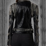 Black Studded Leather jacket for women, spiked leather jacket Stylish jacket,new designer jacket-2